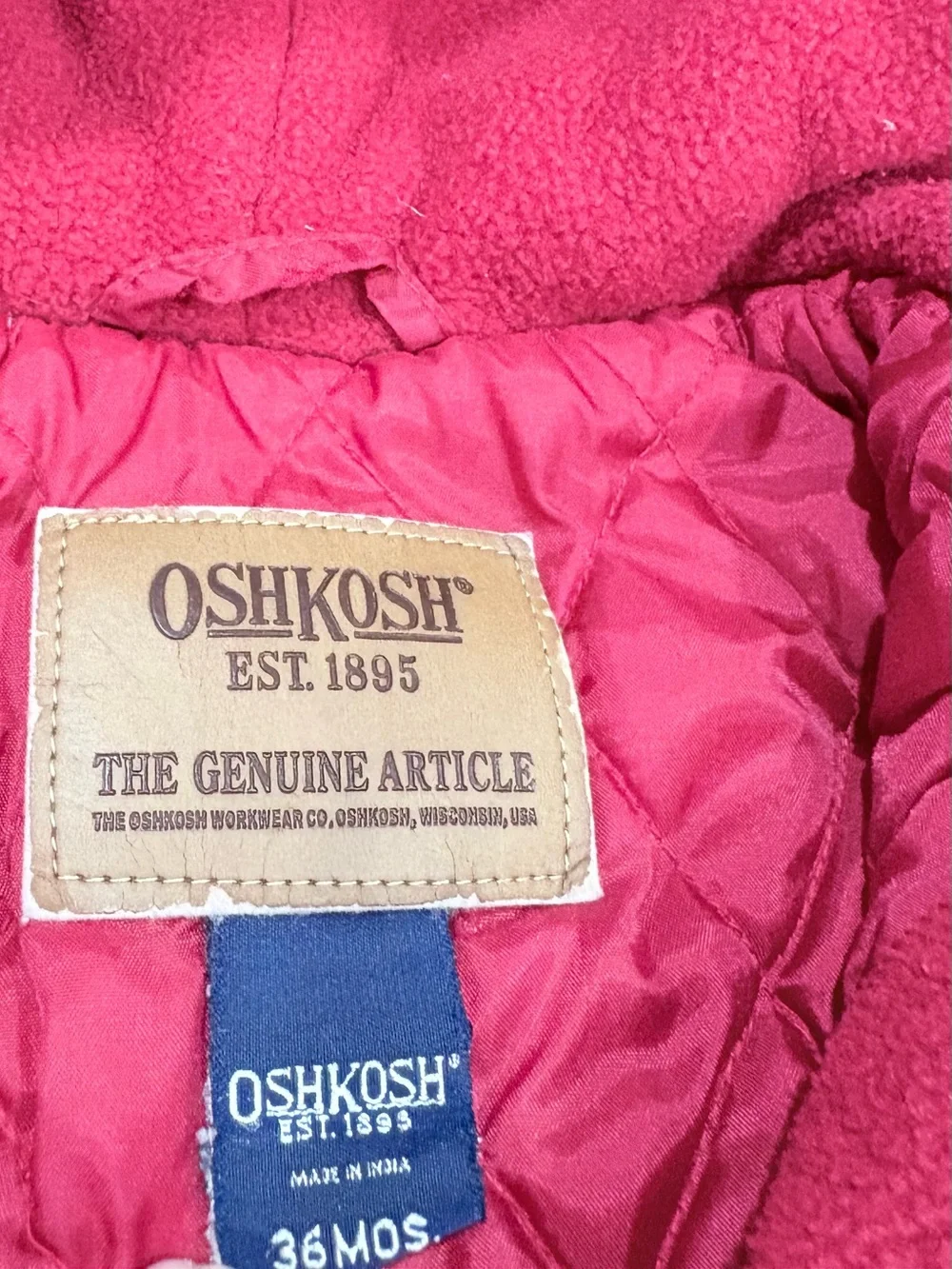 Oshkosh vintage toddler hooded fleece.